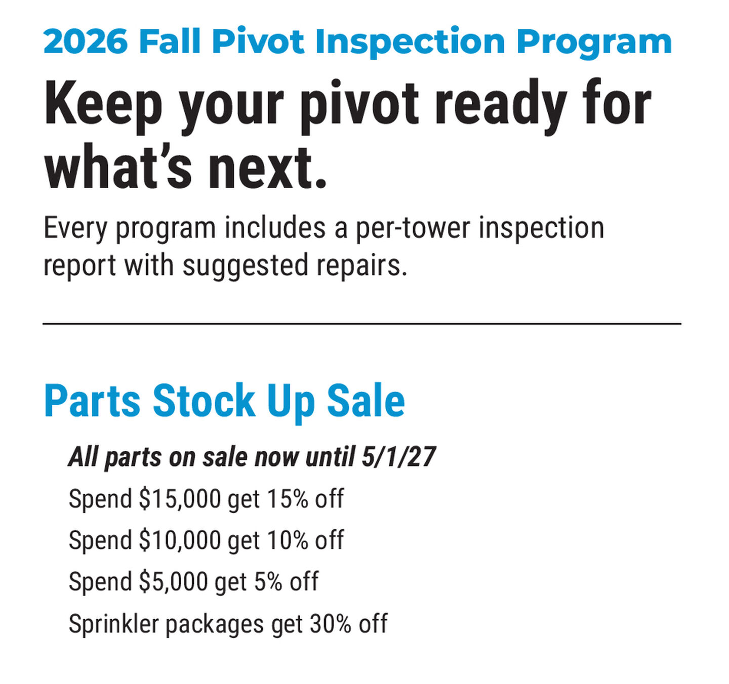 2026 Fall Pivot Inspection Program