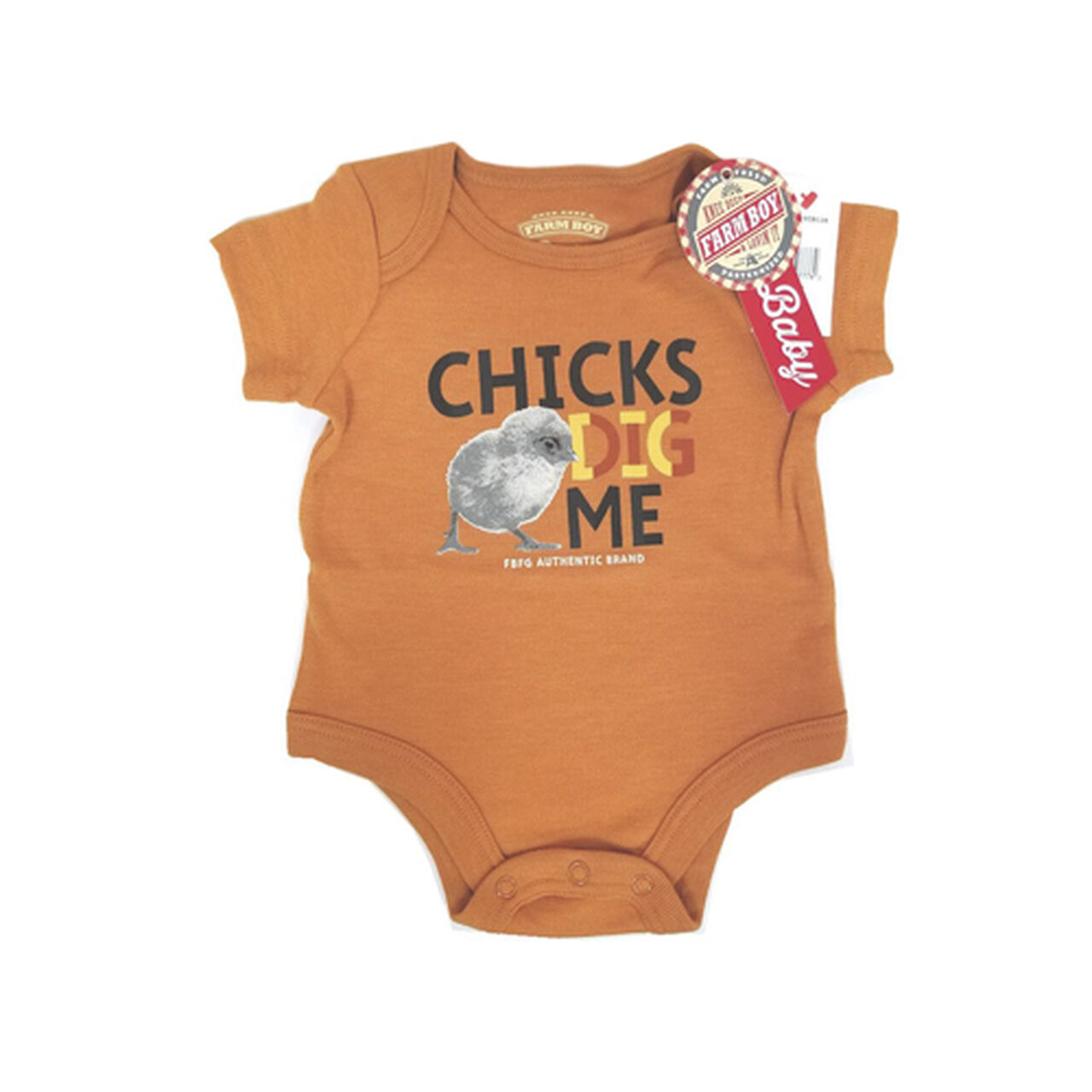 Chicks Dig Me Orange Bodysuit Sz 3M - F310043193,  image number 0
