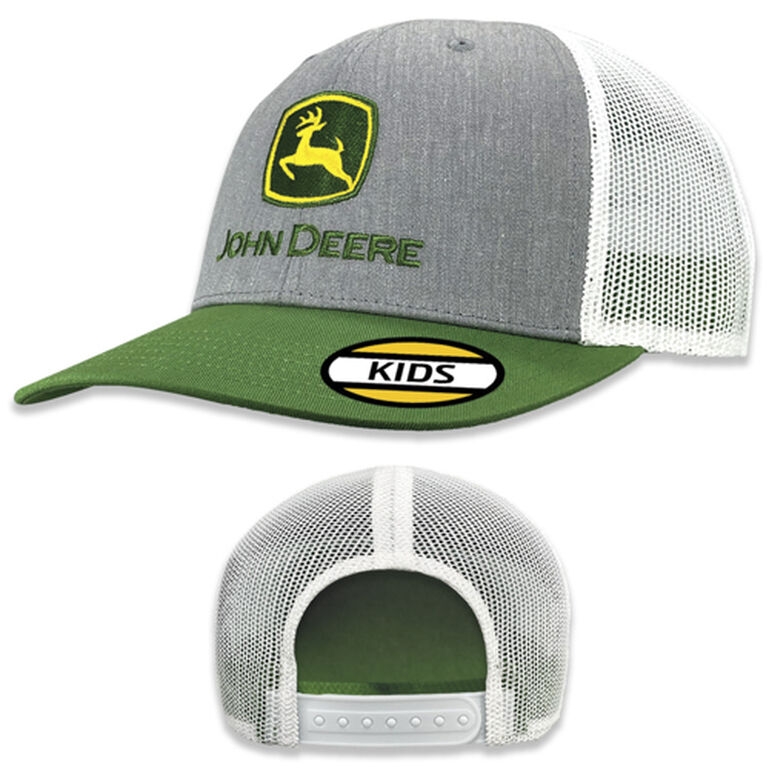 Kids Moline 112 Heather Gray & Green Mesh Back Cap - LP86080, 