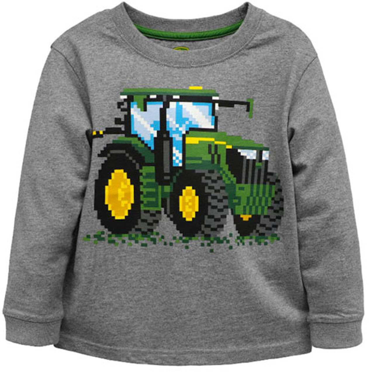 John Deere Gray Long Sleeve Digital Tractor T-Shirt LP816294,  image number 0