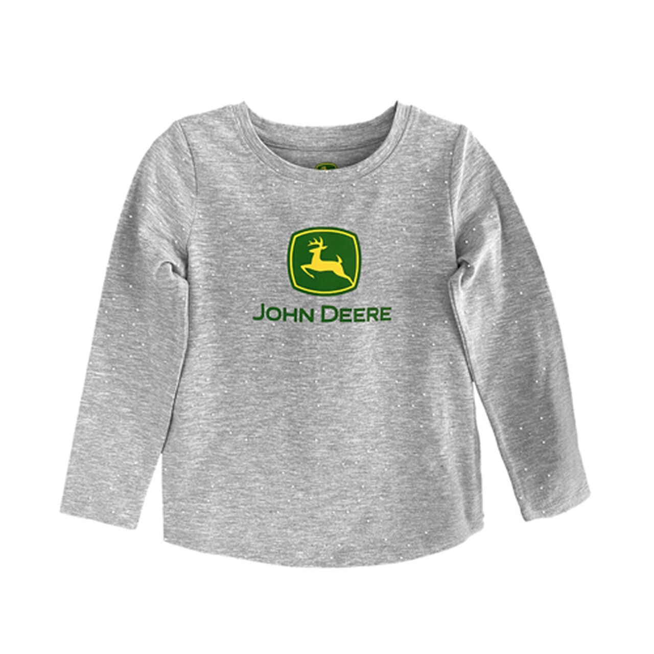 Gray Long Sleeve Glitter Logo T-Shirt - LP77435,  image number 0