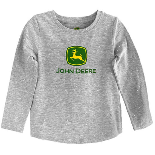 Gray Glitter Long Sleeve Logo T-Shirt Sz 4T - LP774224,  image number 0