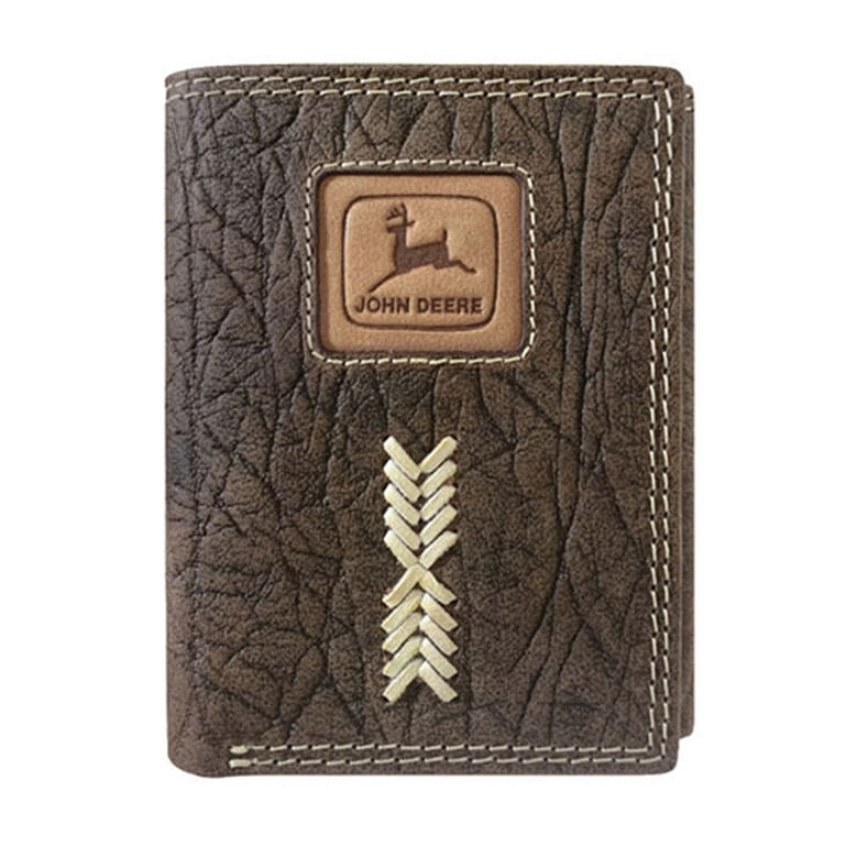 Genuine Leather Rawhide Laced Trifold Wallet - LP85838, 