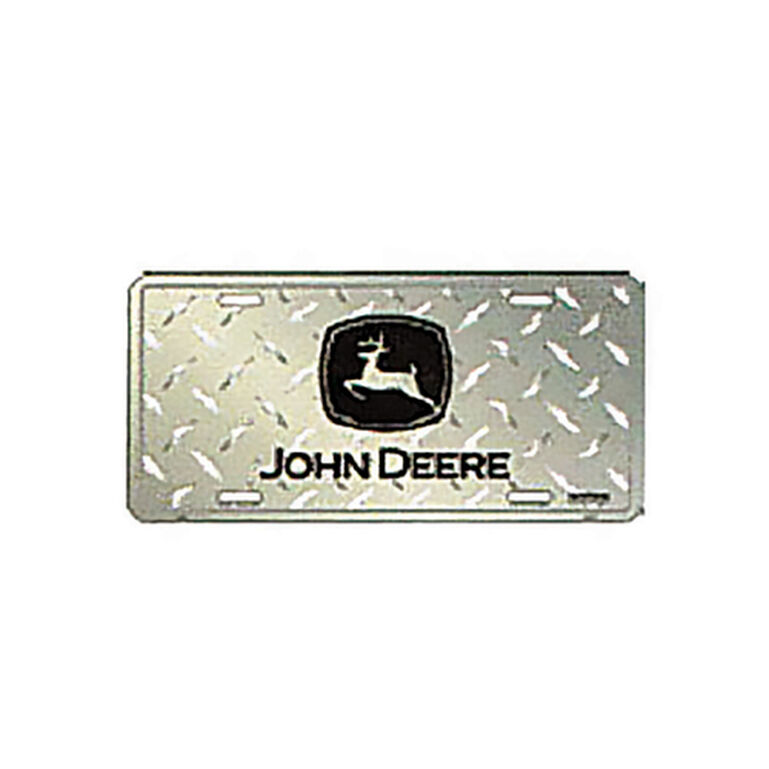 Silver Tread License Plate Black Logo - LP85828, 