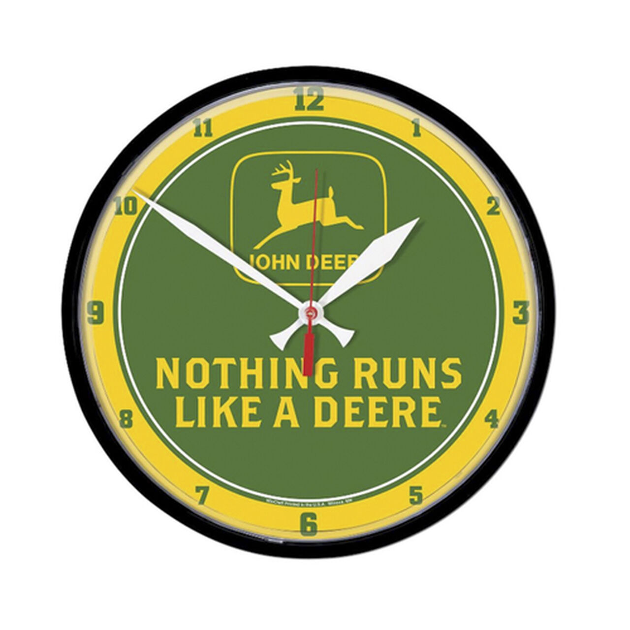 Round Green and Yellow Nothing Runs Like A Deere Clock - LP79697,  image number 0