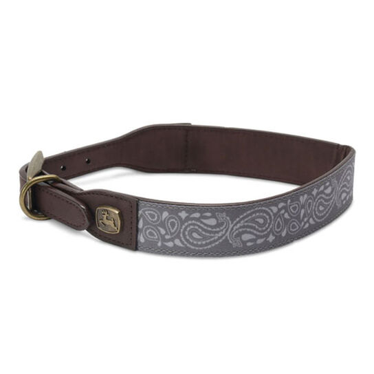 Gray Canvas and Leather Large Dog Collar LP82978,  image number 1