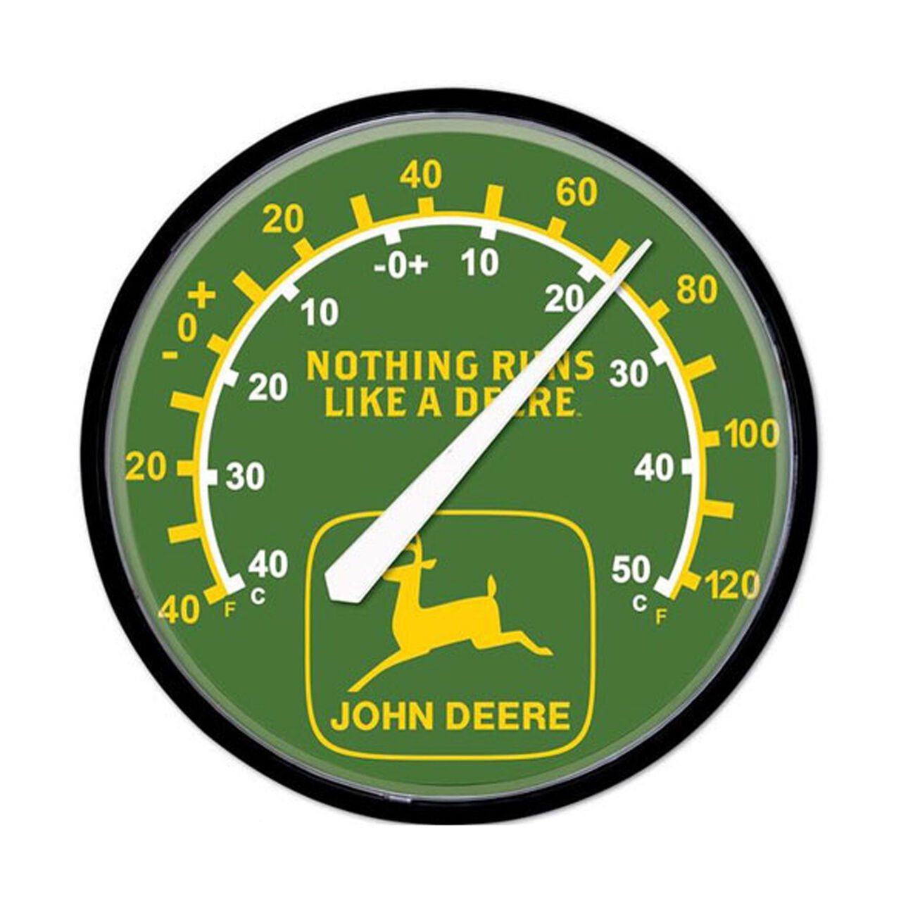 Green Nothing Runs Like A Deere Round Thermometer - LP79696,  image number 1