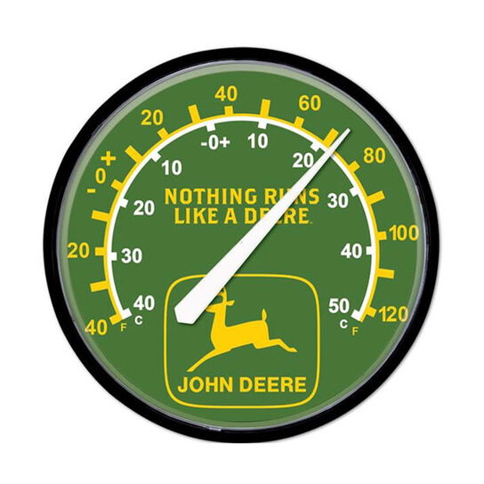Green Nothing Runs Like A Deere Round Thermometer - LP79696,  image number 1