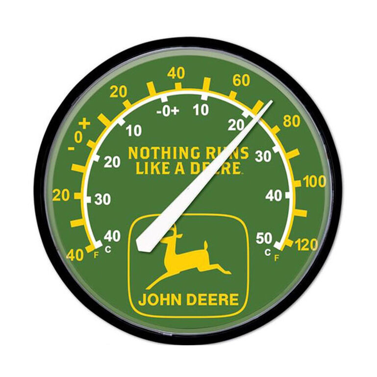 Green Nothing Runs Like A Deere Round Thermometer - LP79696, 