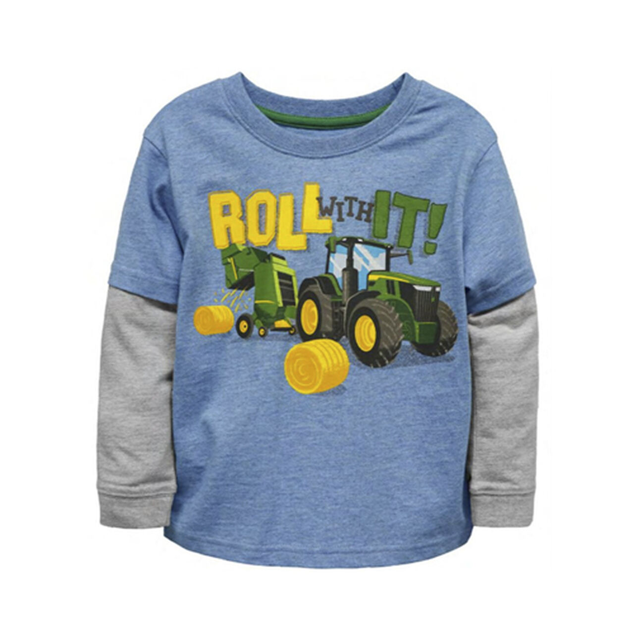 Blue Roll With It Tractor Baler T-Shirt Sz 3T - LP816413,  image number 0