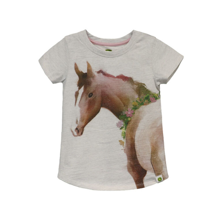 John Deere Oatmeal Horse Short Sleeve T-Shirt LP830635, 