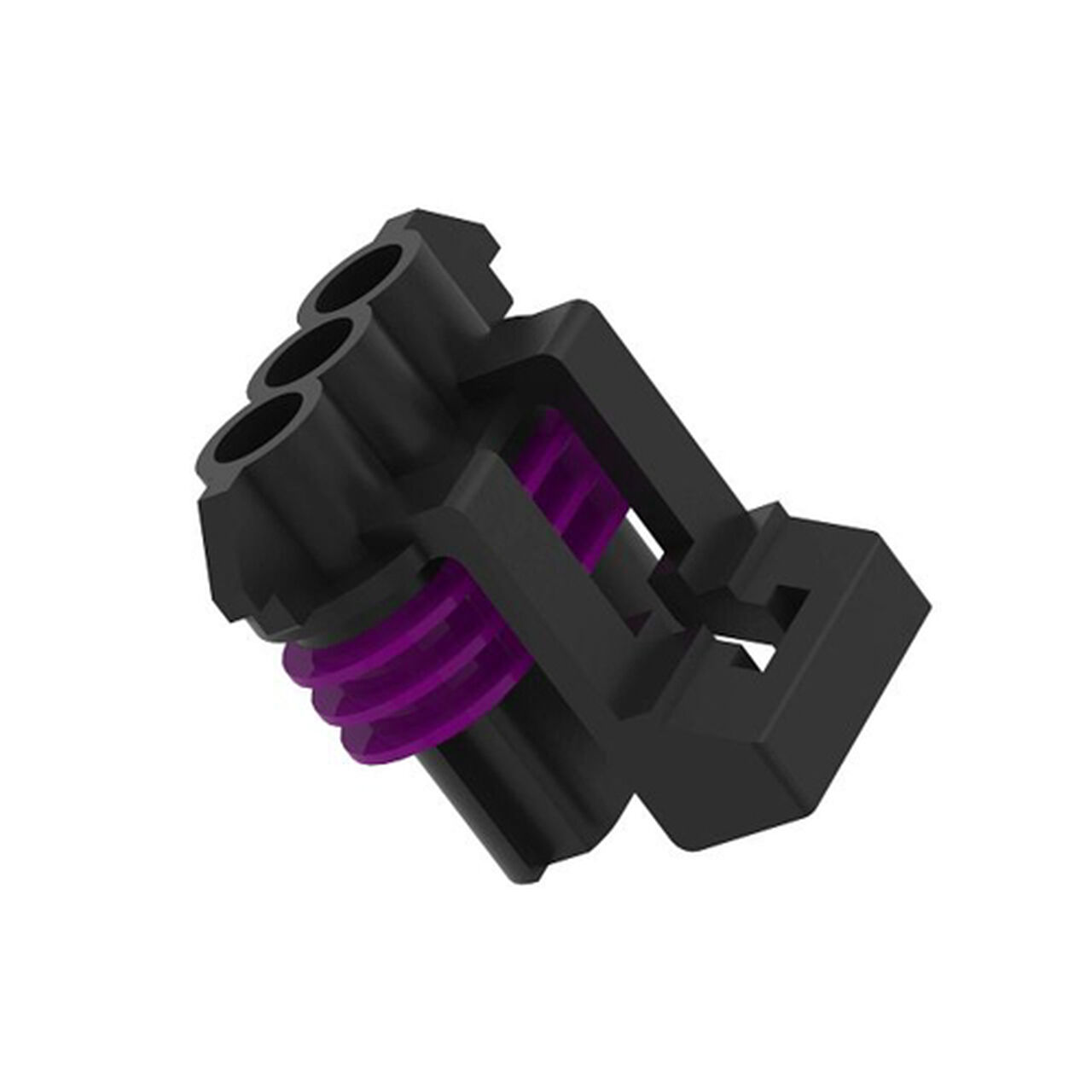 Black Internal Electrical Connector Housing, 3 Cavities - 57M7255,  image number 0
