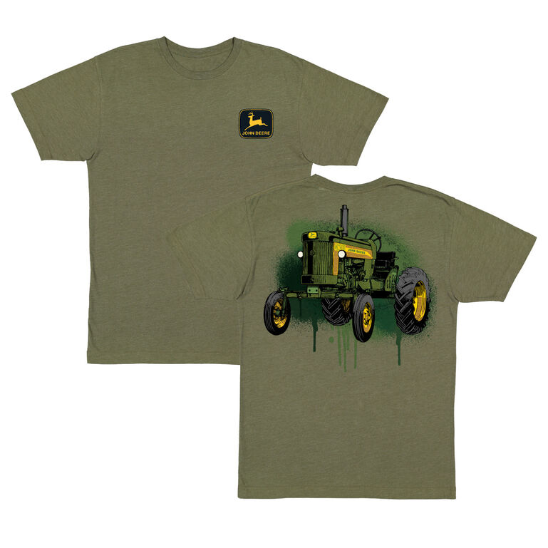 Olive Green Drip Ink T-Shirt, 