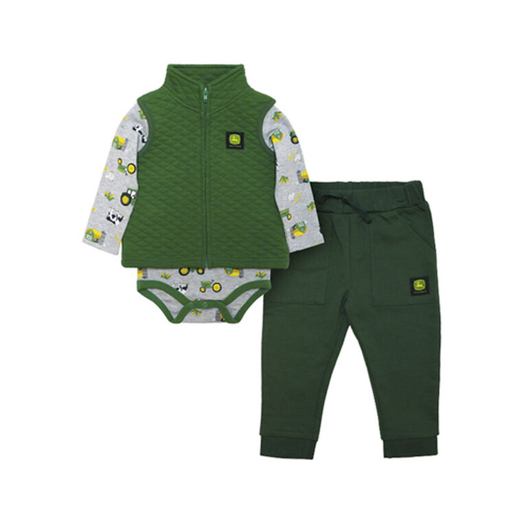 3 Pieces Green Pant, Vest, Bodysuit Set - LP81460, 