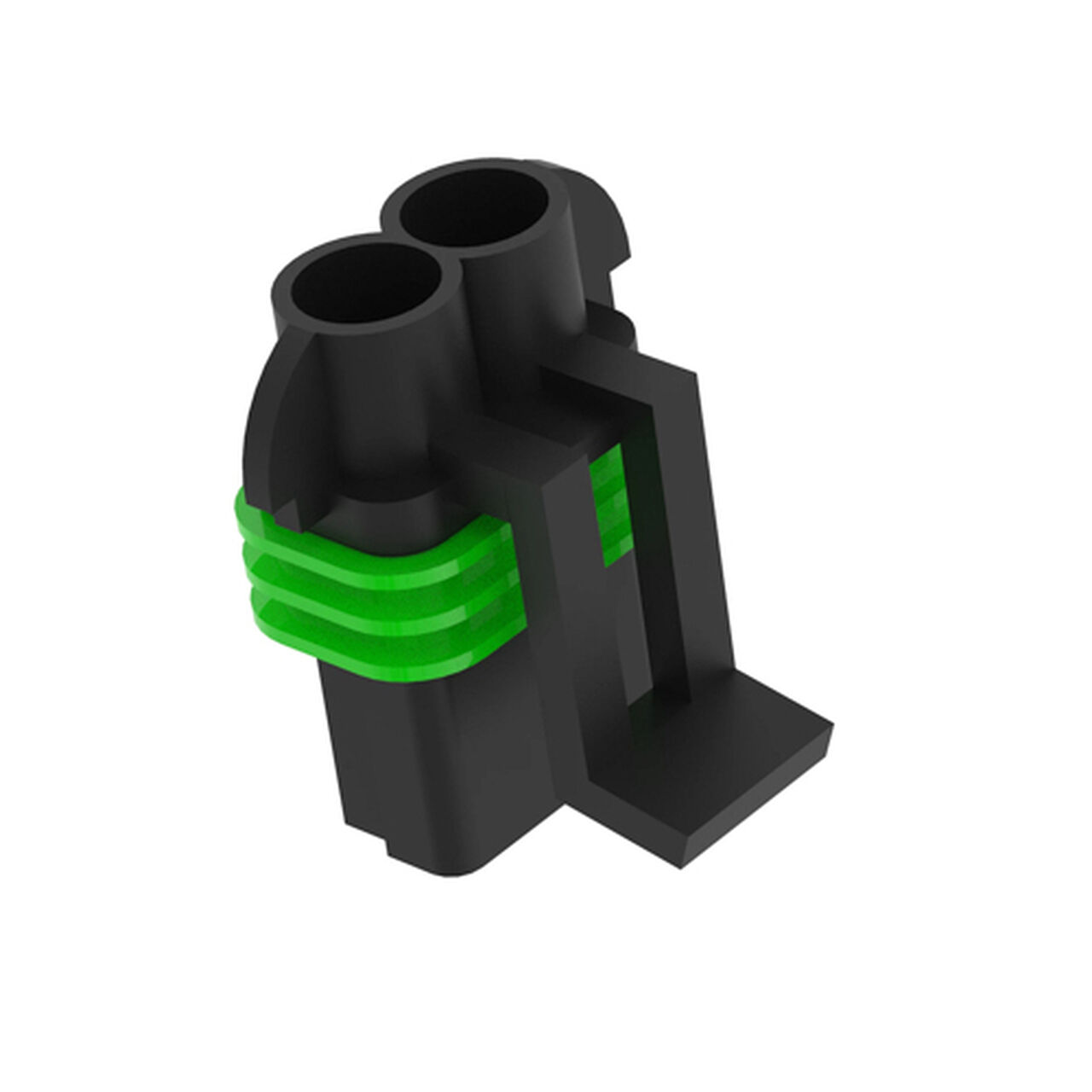 Black External Electrical Connector Housing, 2 Cavities - 57M7309,  image number 2