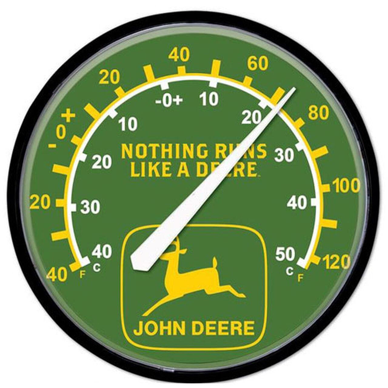 Green Nothing Runs Like A Deere Round Thermometer - LP79696,  image number 0