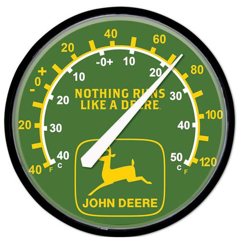 Green Nothing Runs Like A Deere Round Thermometer - LP79696, 