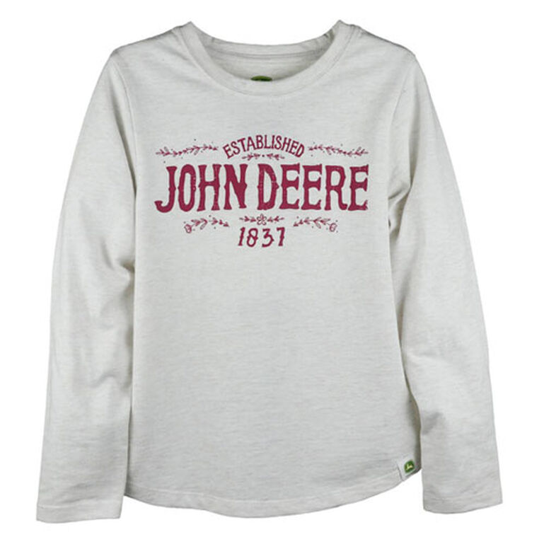 Girls Gray John Deere T-Shirt Sz 6 - LP746996, 