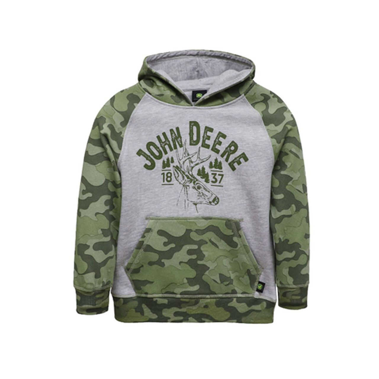 Gray Green Camo Buck Hoodie Sweatshirt Sz 7 - LP816767,  image number 0