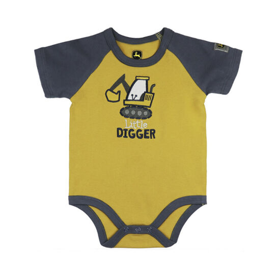 Gold Black Little Digger Bodysuit Sz 3/6M - LP794683,  image number 0