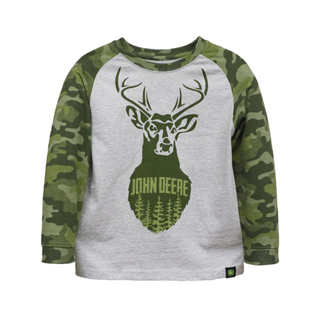 Gray Green Camo Long Sleeve Deer T-Shirt Sz 6 - LP816616,  image number 0