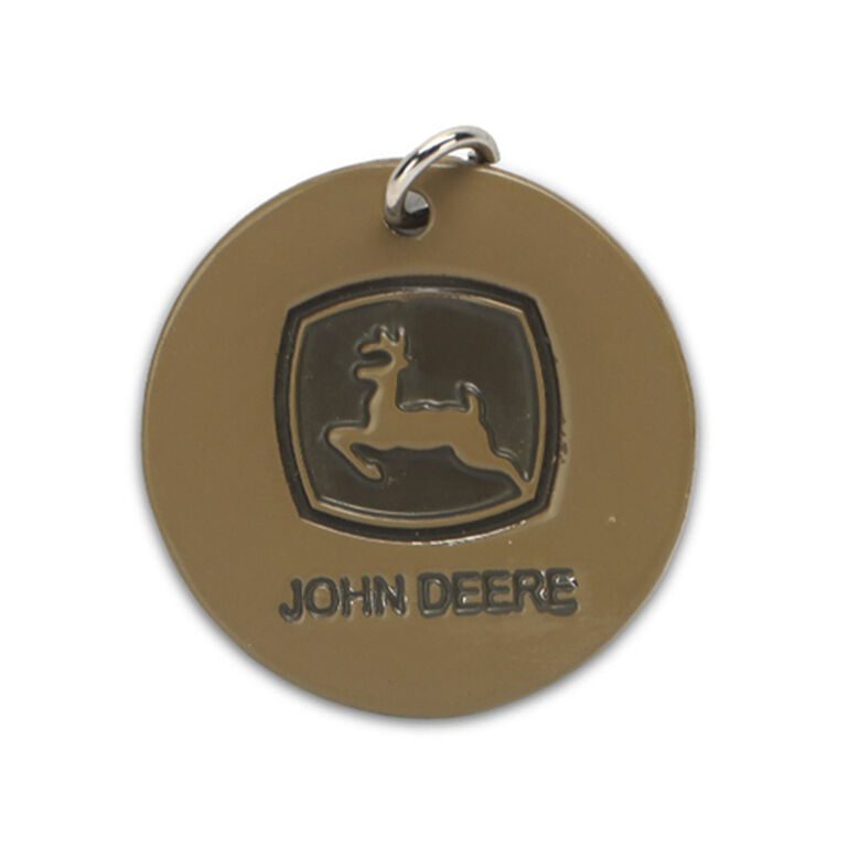 John Deere Round Brown Metal Farm Dog Charm LP82960, 