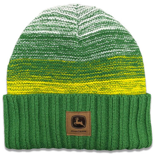 Green and Yellow Variegated Stripe Beanie Stocking Cap - LP82715,  image number 0