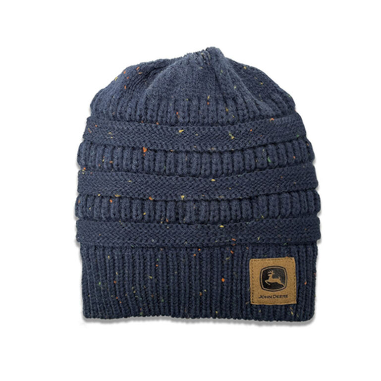 Navy Blue Hair Bun Ponytail Beanie Stocking Cap - LP82744, 
