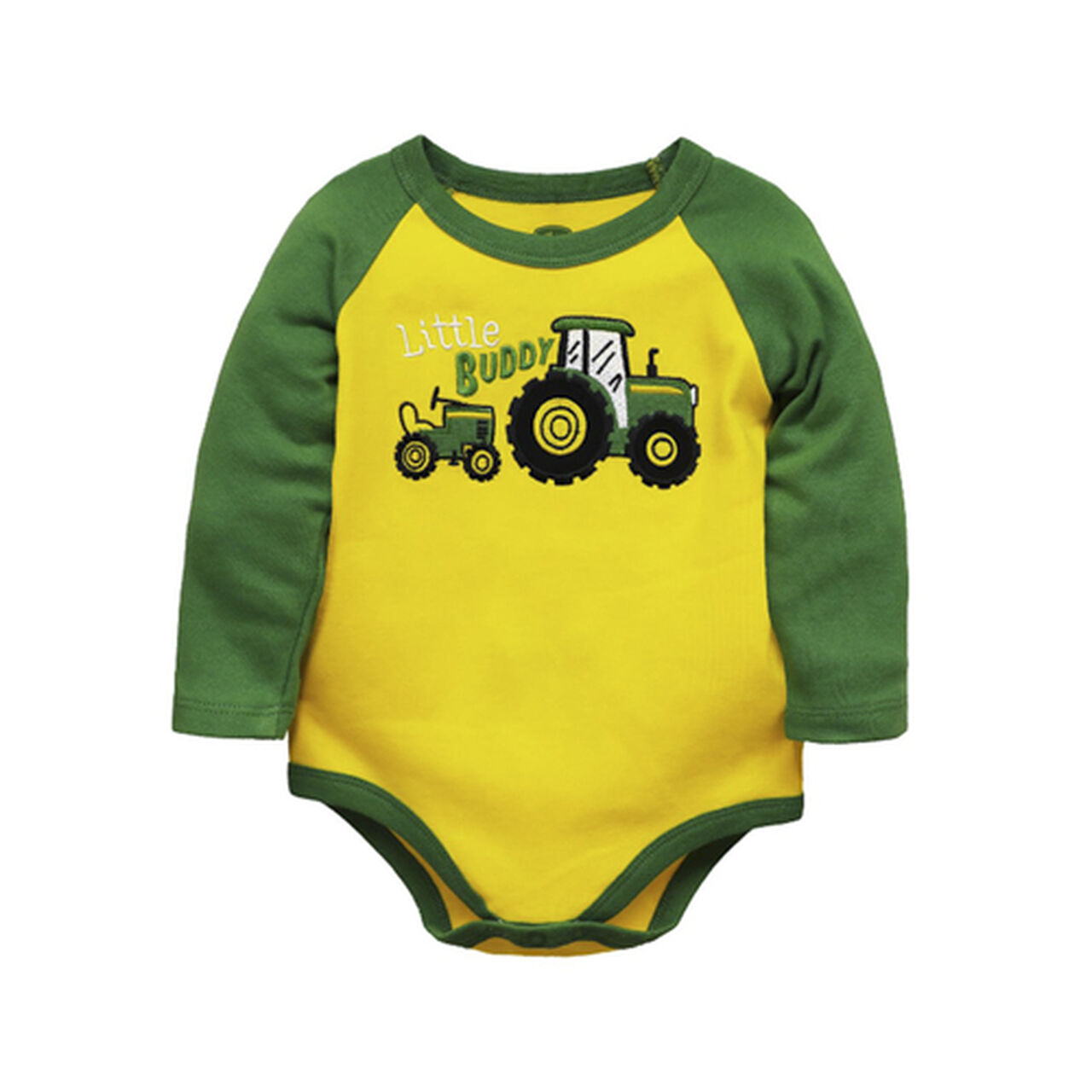 Yellow Little Buddy Tractor Green Long Sleeve Bodysuit Sz 3/6M - LP814523,  image number 0