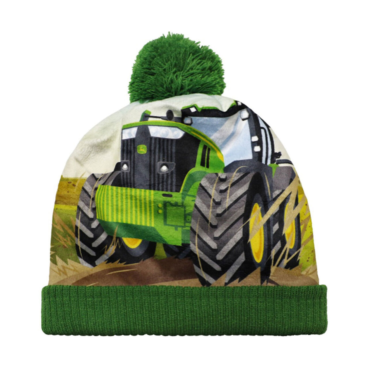 Green Toddler Lined Tractor Stocking Hat - LP83977,  image number 0