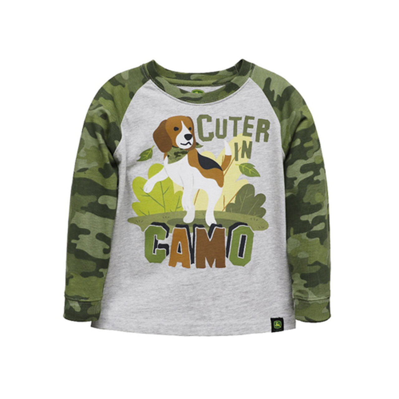 Gray Green Camo Long Sleeve Puppy Cuter in Camo T-Shirt Sz 3T - LP816353,  image number 0