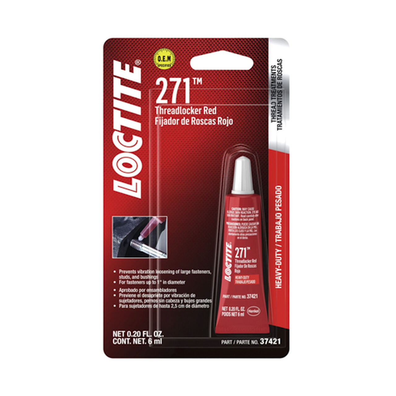 Threadlocker 271 HD Red - PM37421,  image number 1