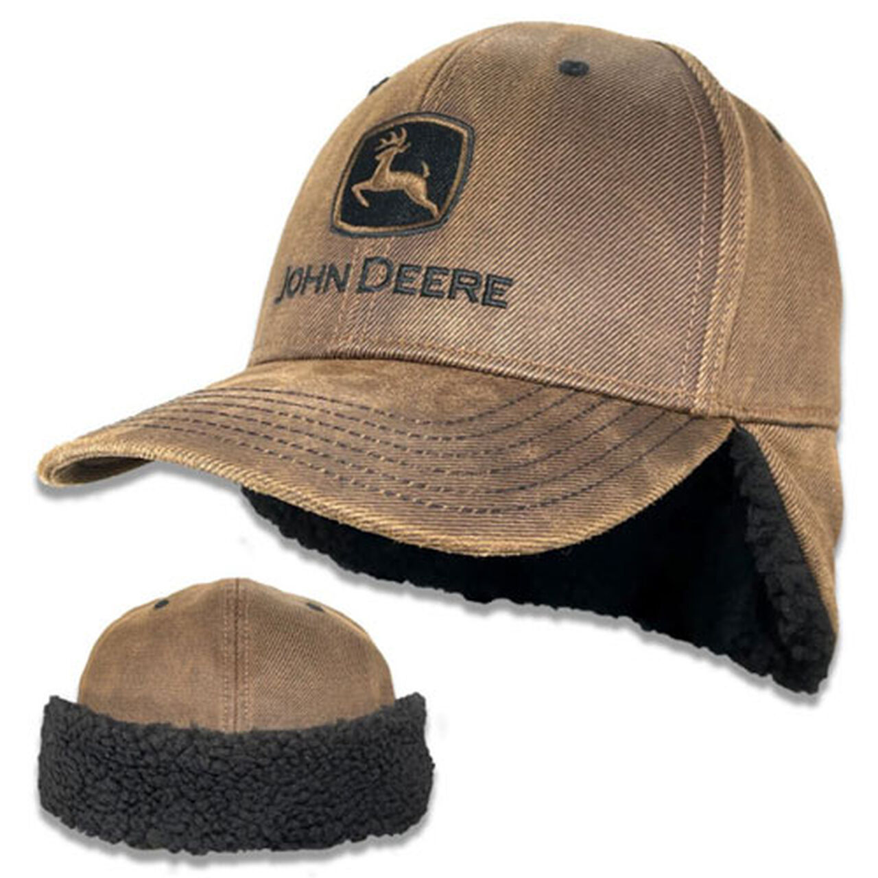 Brown Oil Cotton Sherpa Lined Flap Hat - LP82710,  image number 0