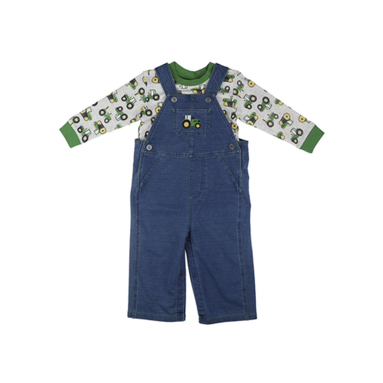 Gray Farm Scene Denim Overall Set - LP74611,  image number 0