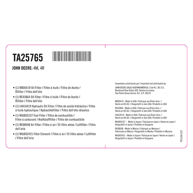 Filter Pak - TA25765, 