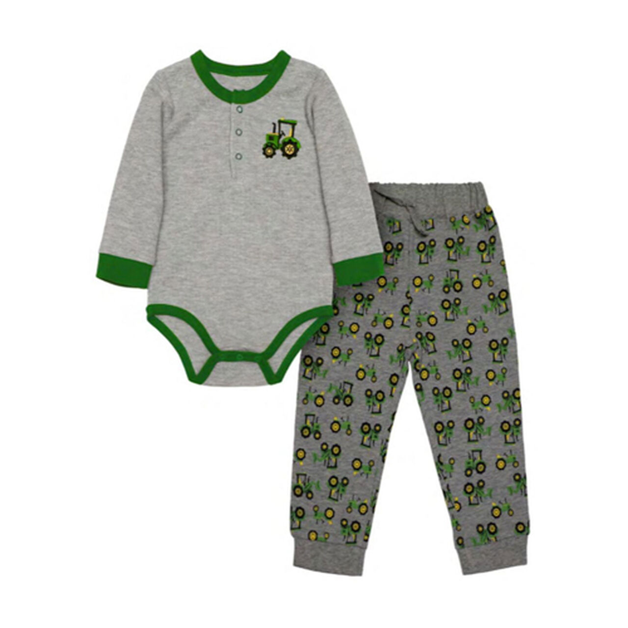 Gray Thermal Tractor Bodysuit Pant Set Sz 3/6M - LP814613,  image number 0