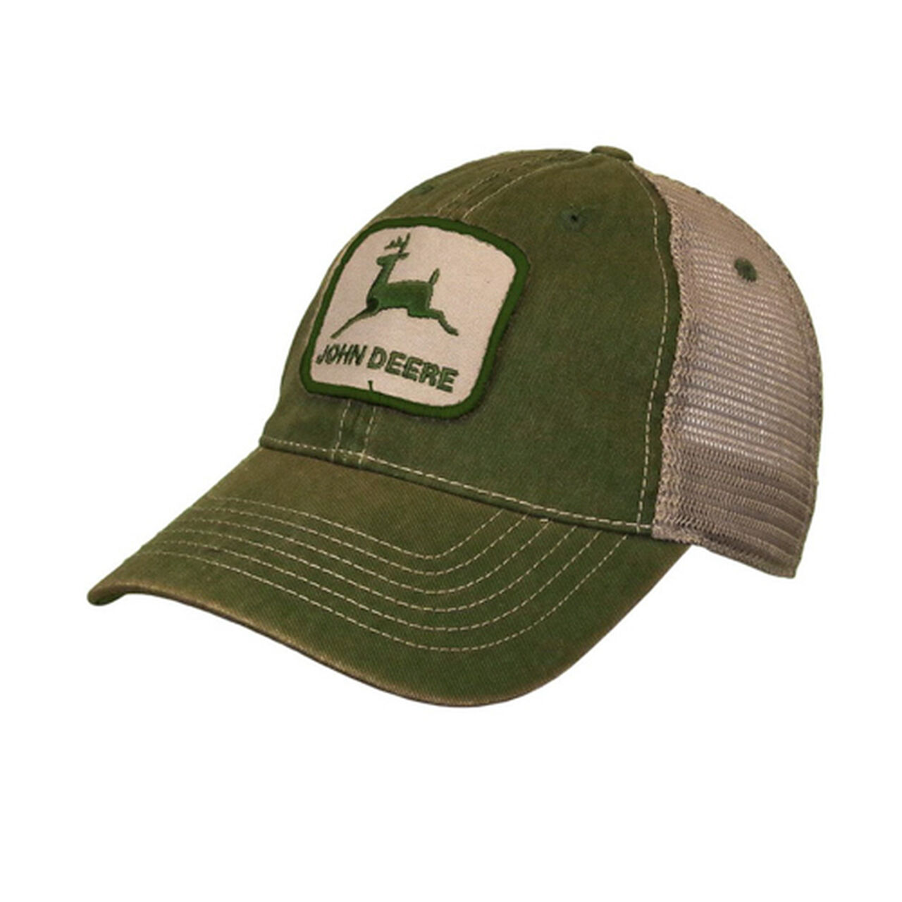 Green Vintage Logo Tan Mesh Hat - LP73336,  image number 0