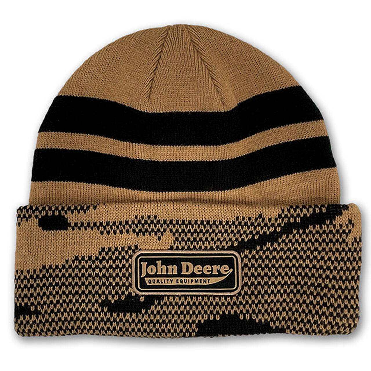 Construction Brown Cuffed Script Patch Beanie - LP88247,  image number 0