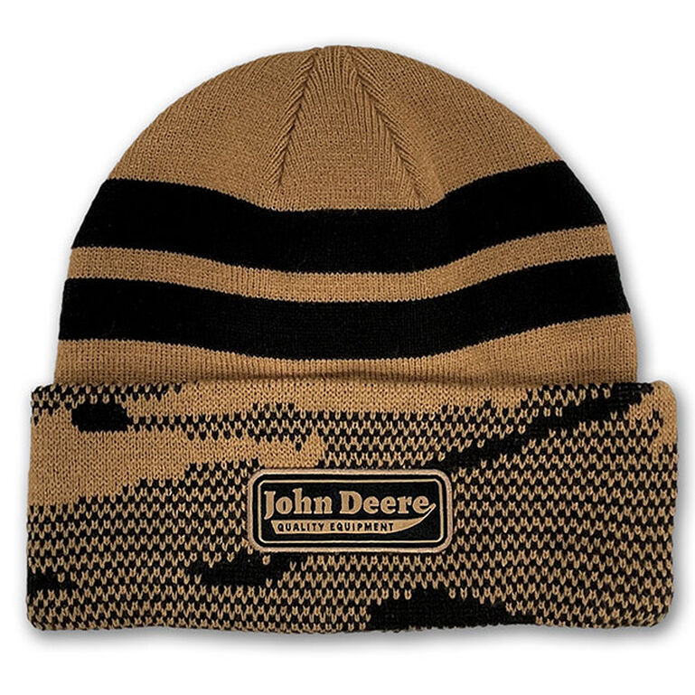 Construction Brown Cuffed Script Patch Beanie - LP88247, 