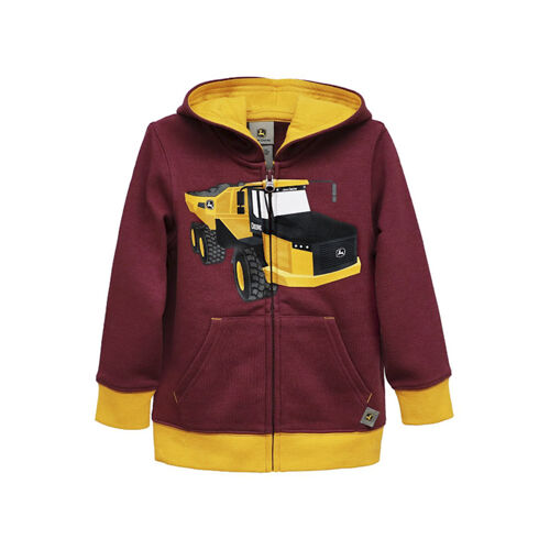 John Deere Maroon Dump Truck Zip Front Hoodie Sweatshirt Sz 2T LP816732 LP816732 AKRS