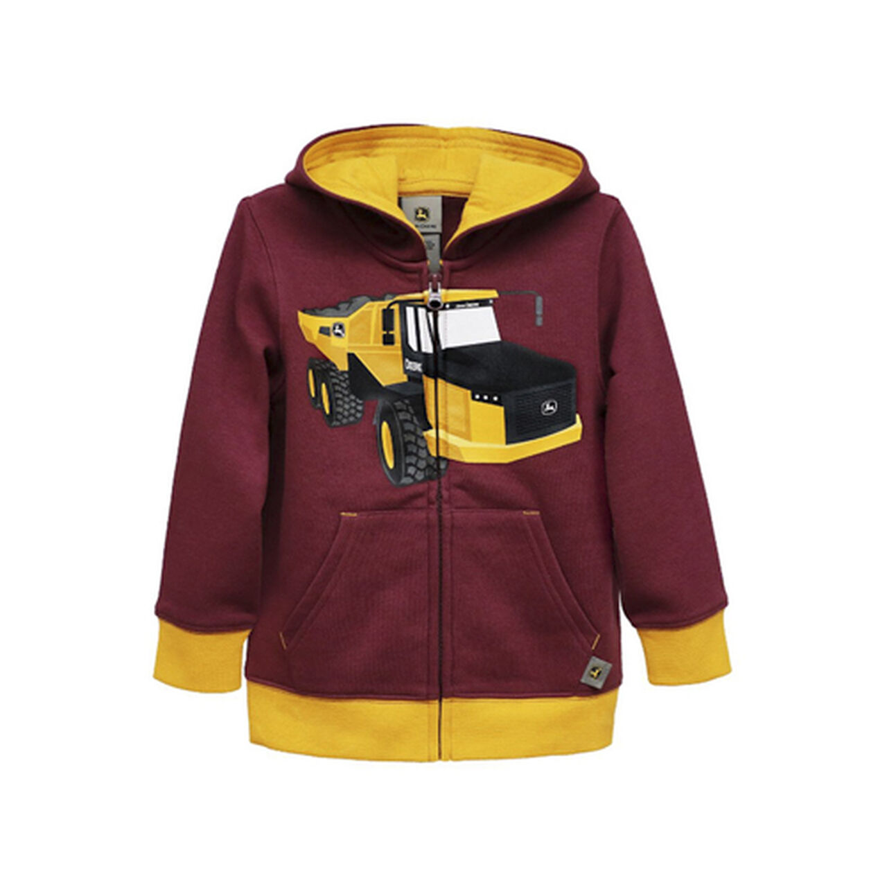 Maroon Dump Truck Zip Front Hoodie Sweatshirt Sz 2T - LP816732,  image number 0