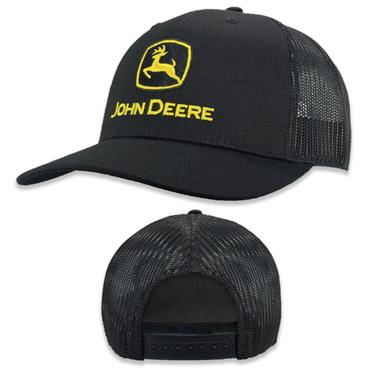 Mens Black John Deere Trademark Embro Cap - LP86108,  image number 0