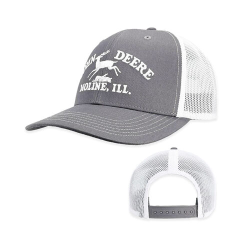 John Deere | Moline 112 Gray White Mesh Vintage Logo Cap - LP82940 |  LP82940 | AKRS