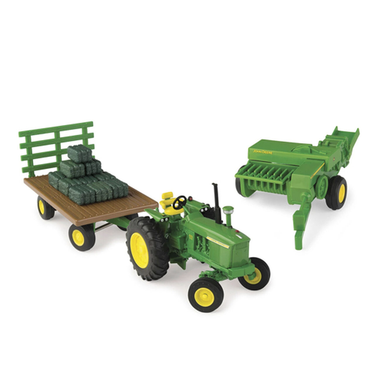 1:32 Scale Haying Set Tractor Baler Wagon Bales - LP68178,  image number 0