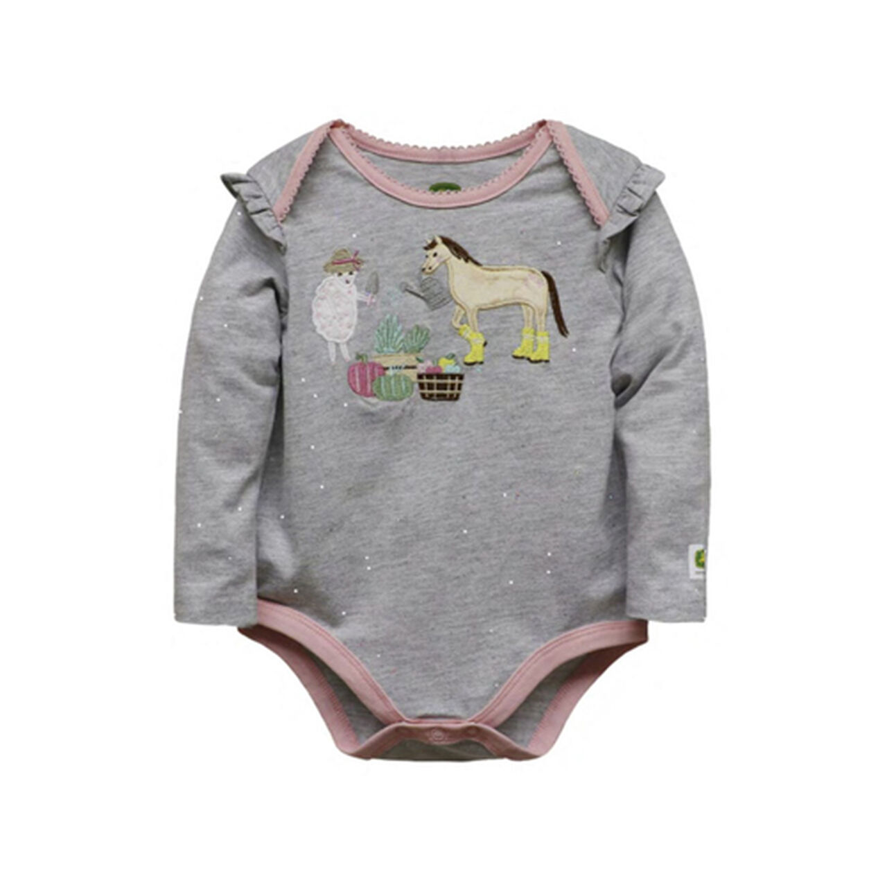 Gray Glitter Long Sleeve Friends Bodysuit - LP81455,  image number 0