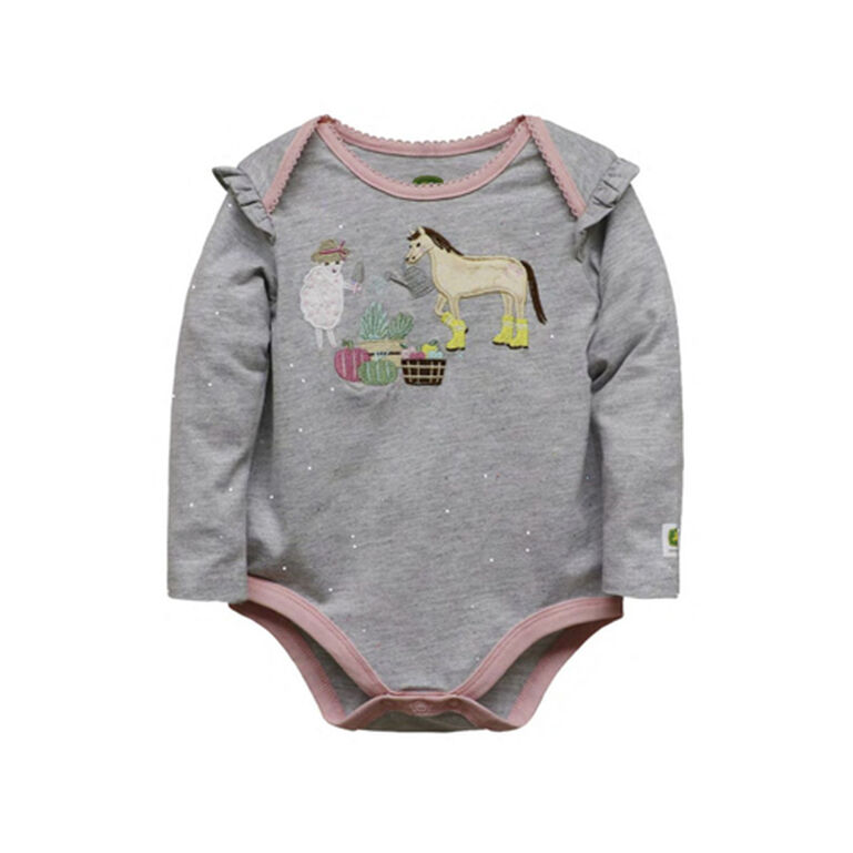 Gray Glitter Long Sleeve Friends Bodysuit - LP81455, 