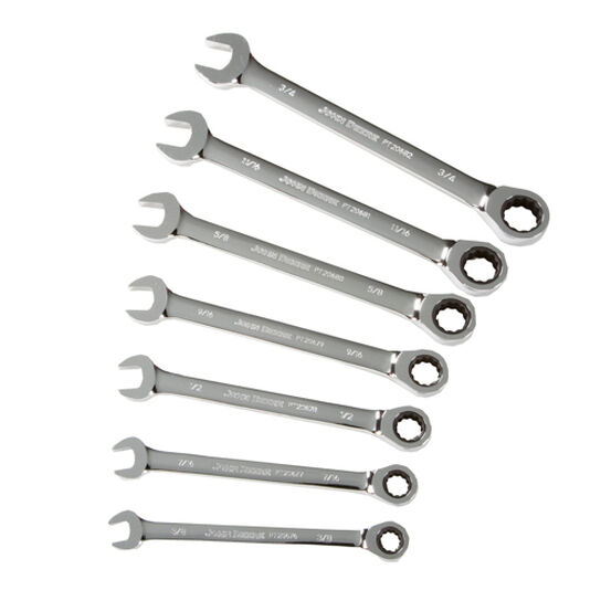 7 Piece Combination Ratcheting Wrench Set, SAE - TY25249,  image number 0