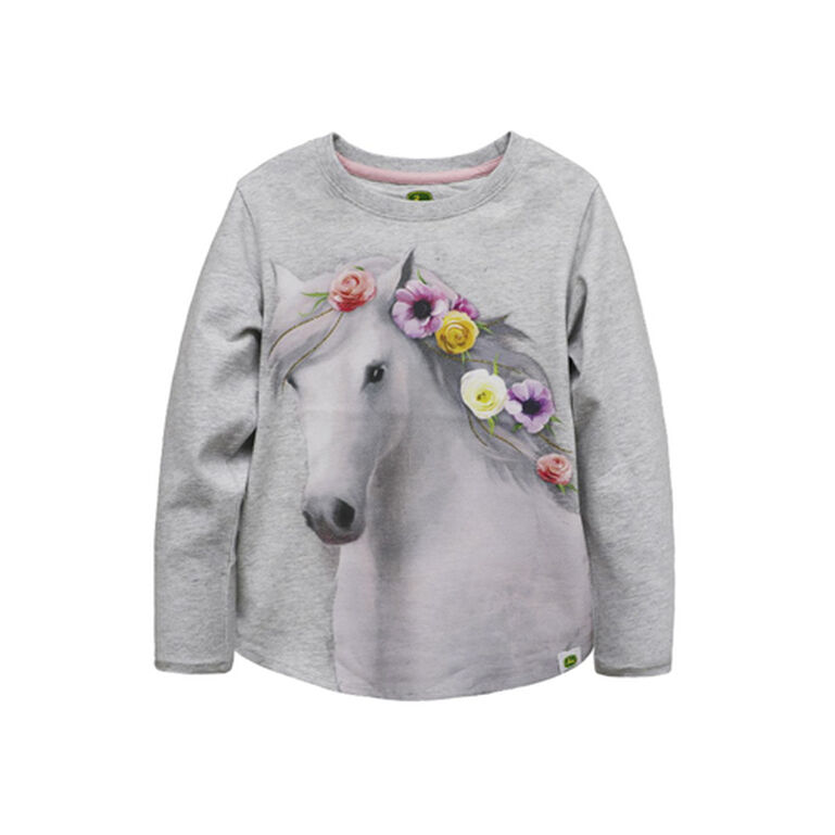 John Deere Gray Horse Glitter Accent T-Shirt LP816676X, 