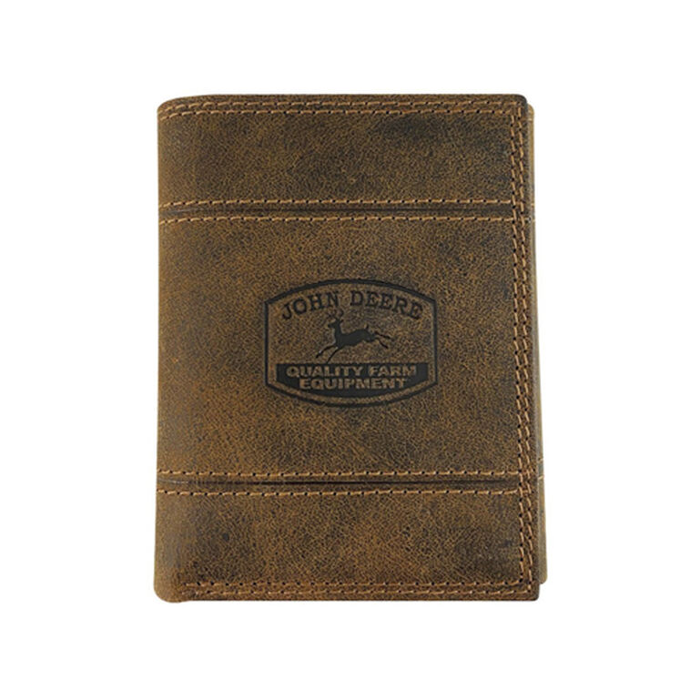 Brown Creased Historic Logo Tri-Fold Wallet - LP79889, 