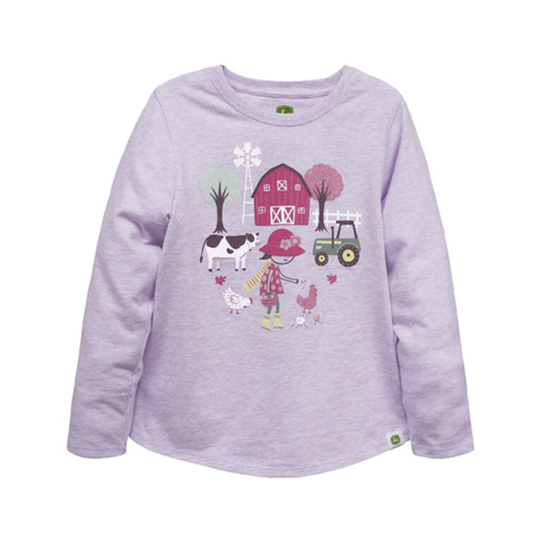 Lavender Feeding Chickens Long Sleeve T-Shirt - LP81665, 